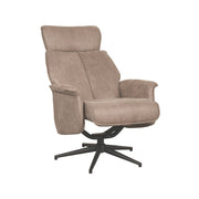Fauteuil Verdal Taupe Kunstleder Excl. Hocker 77x79x109 cm-Fauteuils-LABEL51