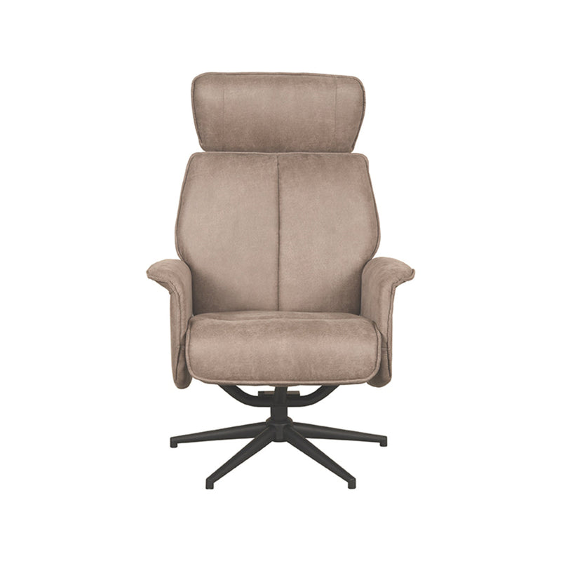 Fauteuil Verdal Taupe Kunstleder Excl. Hocker 77x79x109 cm-Fauteuils-LABEL51
