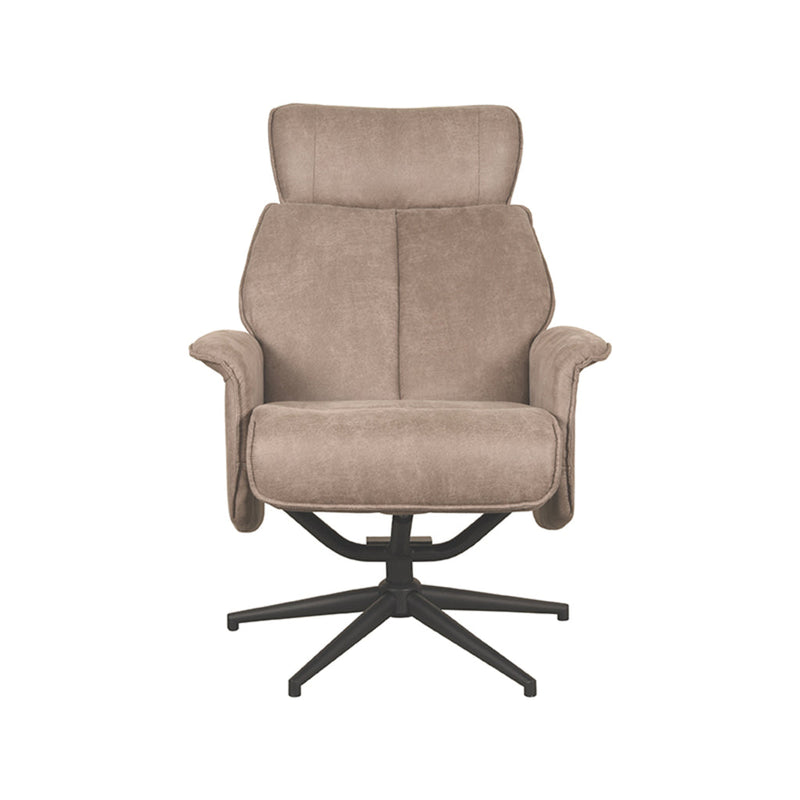 Fauteuil Verdal Taupe Kunstleder Excl. Hocker 77x79x109 cm-Fauteuils-LABEL51