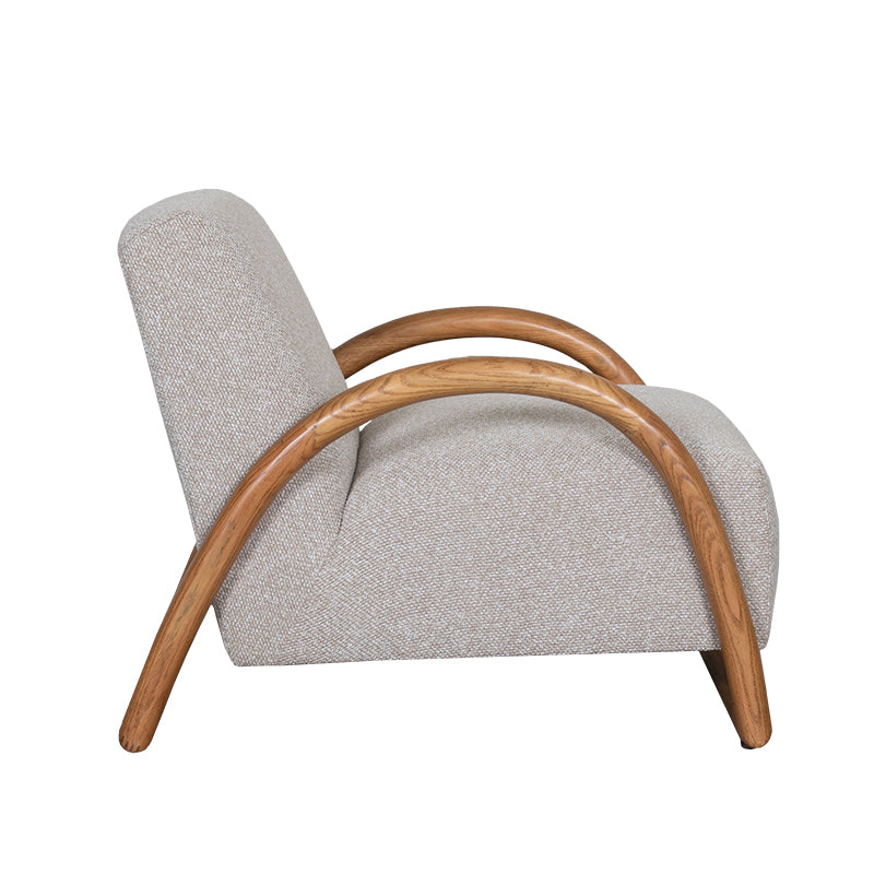 Fauteuil Viggo Naturel Boucle Naturel Houten Frame 70x90x74 cm-Fauteuils-LABEL51