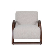 Fauteuil Viggo Naturel Boucle Walnoot Houten Frame 70x90x74 cm-Fauteuils-LABEL51