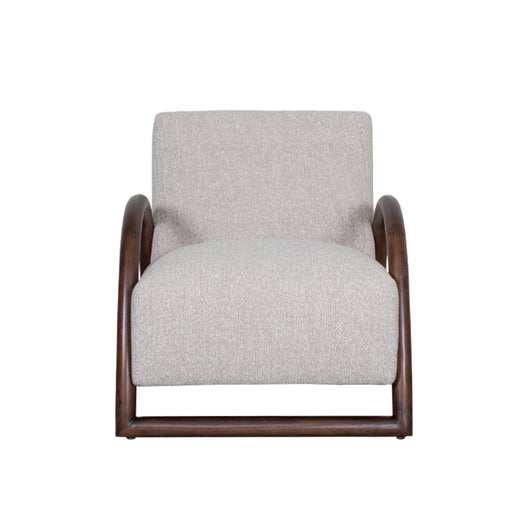 Fauteuil Viggo Naturel Boucle Walnoot Houten Frame 70x90x74 cm-Fauteuils-LABEL51