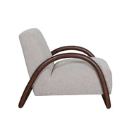 Fauteuil Viggo Naturel Boucle Walnoot Houten Frame 70x90x74 cm-Fauteuils-LABEL51