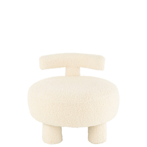 Fauteuil Wit Fluweel Rond 52 cm 52x52x49 cm-Krukken-J-Line