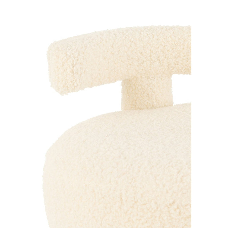 Fauteuil Wit Fluweel Rond 52 cm 52x52x49 cm-Krukken-J-Line