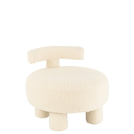 Fauteuil Wit Fluweel Rond 52 cm 52x52x49 cm-Krukken-J-Line