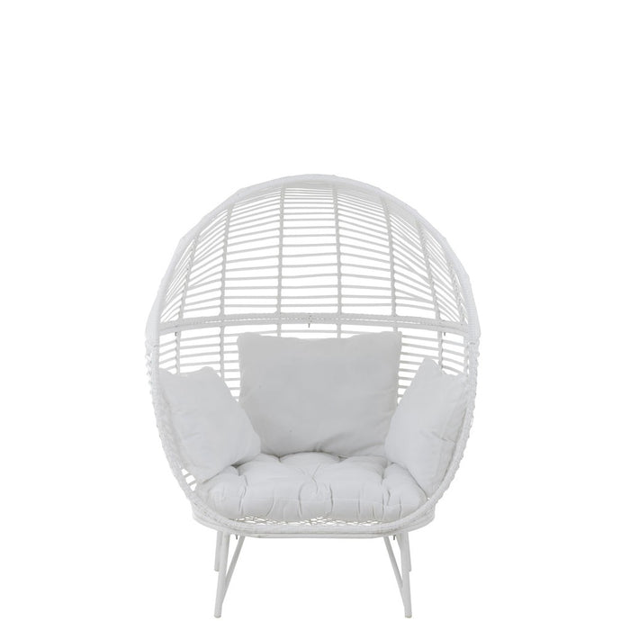 Fauteuil Wit Staal Ovaal 110 cm 110x117x151 cm-Fauteuils-J-Line