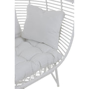 Fauteuil Wit Staal Ovaal 110 cm 110x117x151 cm-Fauteuils-J-Line