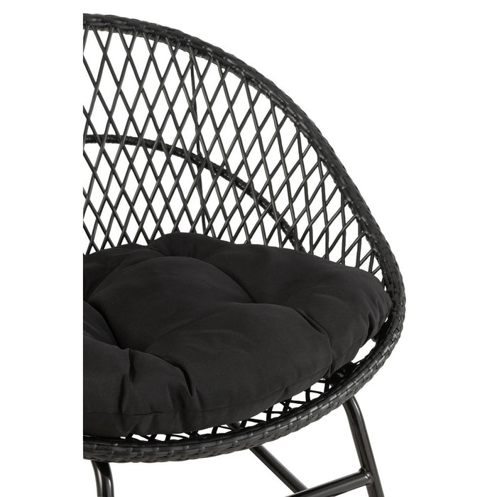 Fauteuil Zwart Cloth 82 cm 82x118x78 cm-Kussens-J-Line