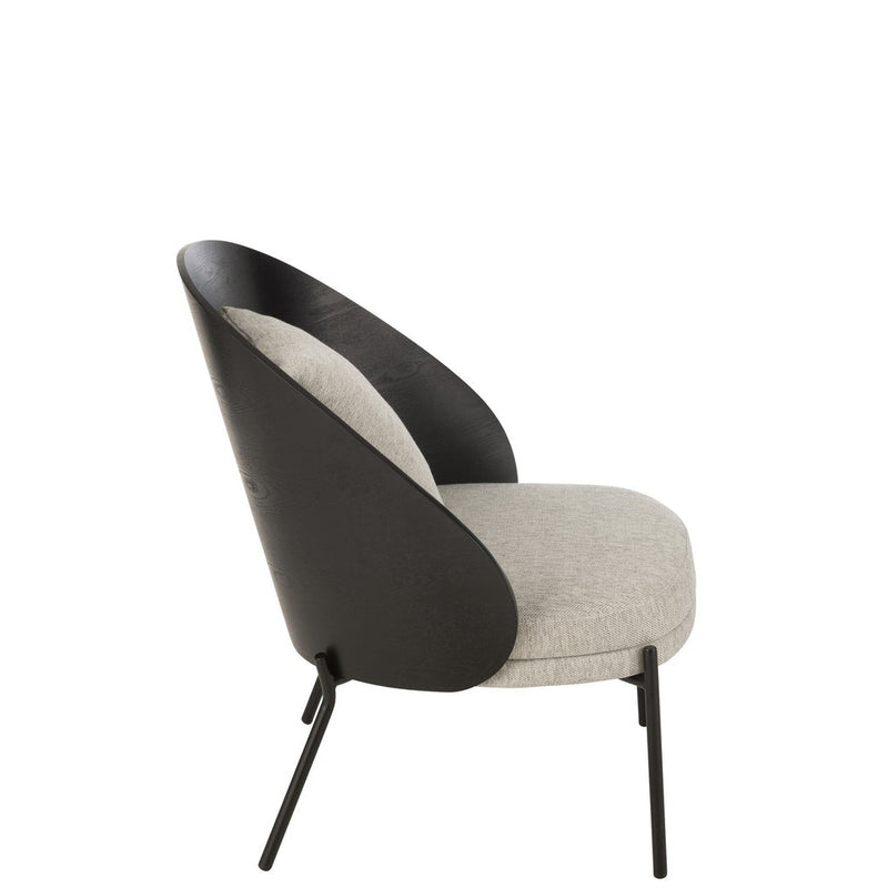 Fauteuil Zwart Polyester 72 cm 71.8x77.4x81.8 cm-Fauteuils-J-Line