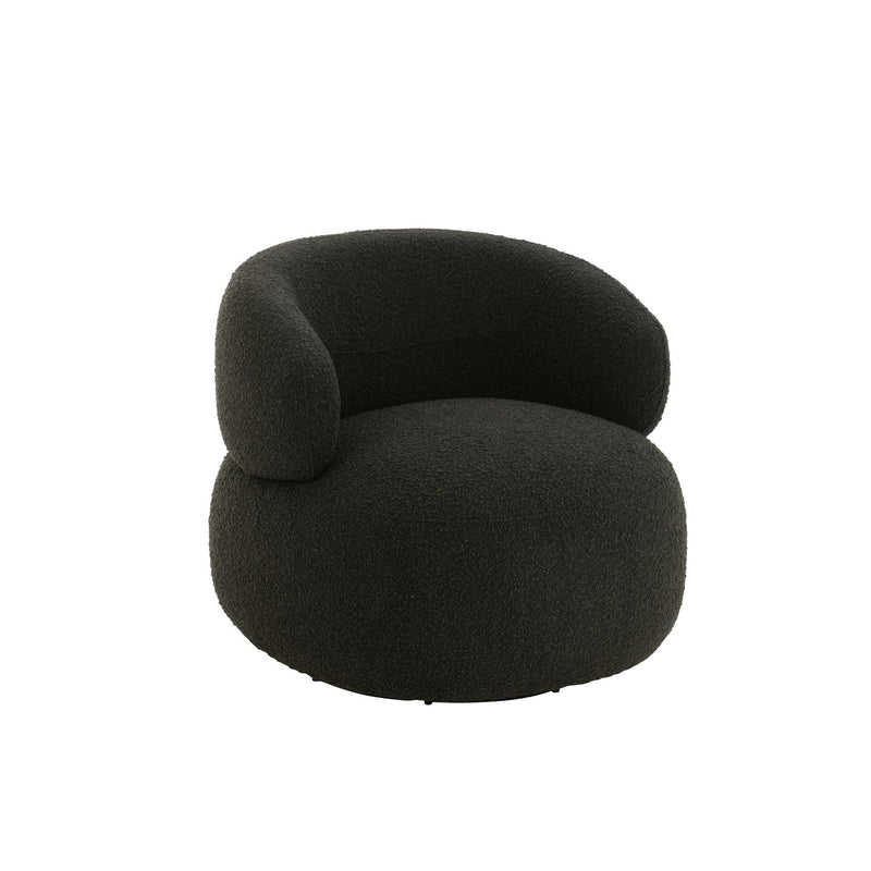 Fauteuil Zwart Schuim Rond 85 cm 85x82x72.5 cm-Fauteuils-J-Line