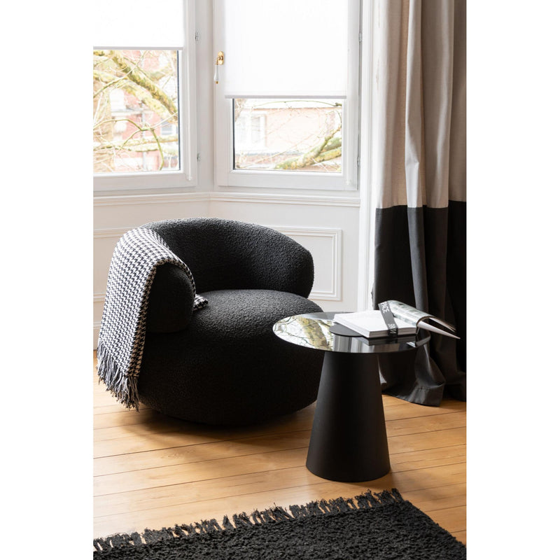 Fauteuil Zwart Schuim Rond 85 cm 85x82x72.5 cm-Fauteuils-J-Line