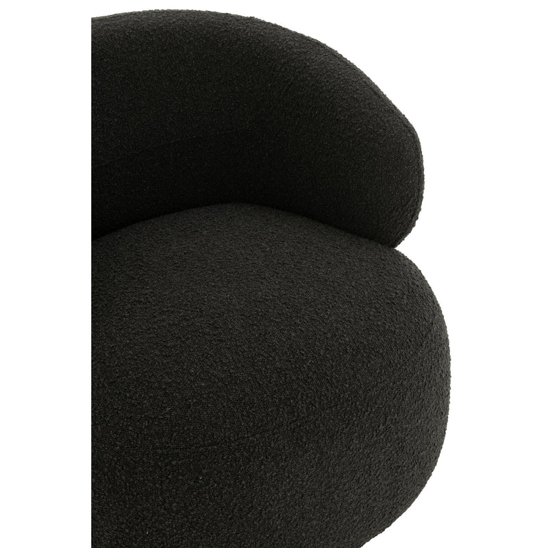 Fauteuil Zwart Schuim Rond 85 cm 85x82x72.5 cm-Fauteuils-J-Line