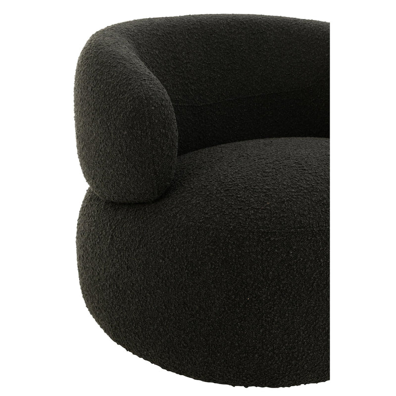 Fauteuil Zwart Schuim Rond 85 cm 85x82x72.5 cm-Fauteuils-J-Line