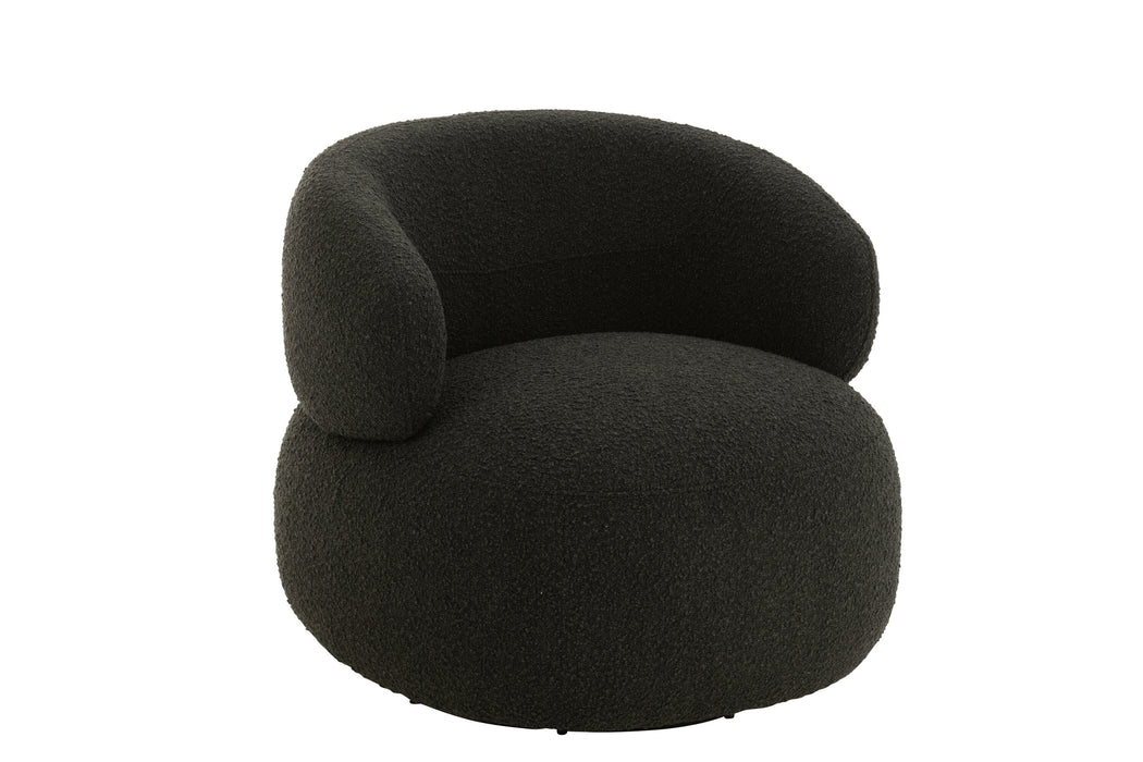 Fauteuil Zwart Schuim Rond 85 cm-Fauteuils-J-Line