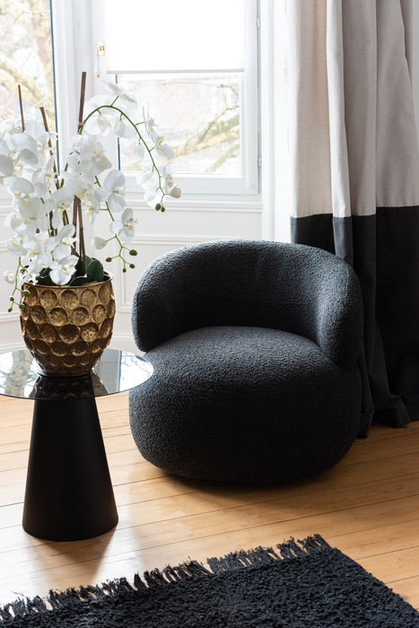 Fauteuil Zwart Schuim Rond 85 cm-Fauteuils-J-Line