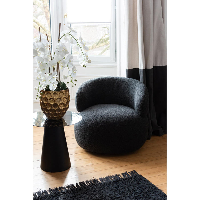 Fauteuil Zwart Schuim Rond 85 cm-Fauteuils-J-Line