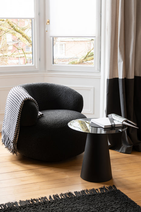 Fauteuil Zwart Schuim Rond 85 cm-Fauteuils-J-Line