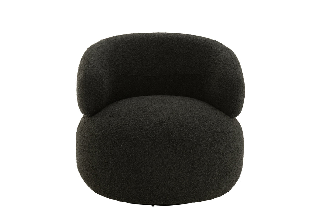 Fauteuil Zwart Schuim Rond 85 cm-Fauteuils-J-Line