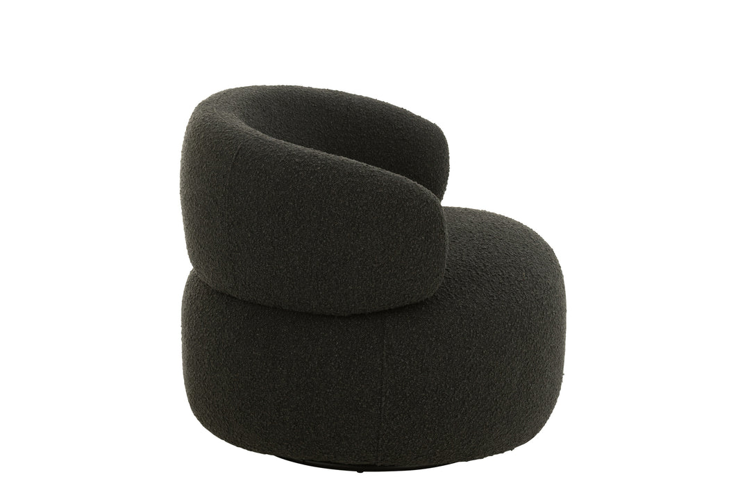 Fauteuil Zwart Schuim Rond 85 cm-Fauteuils-J-Line
