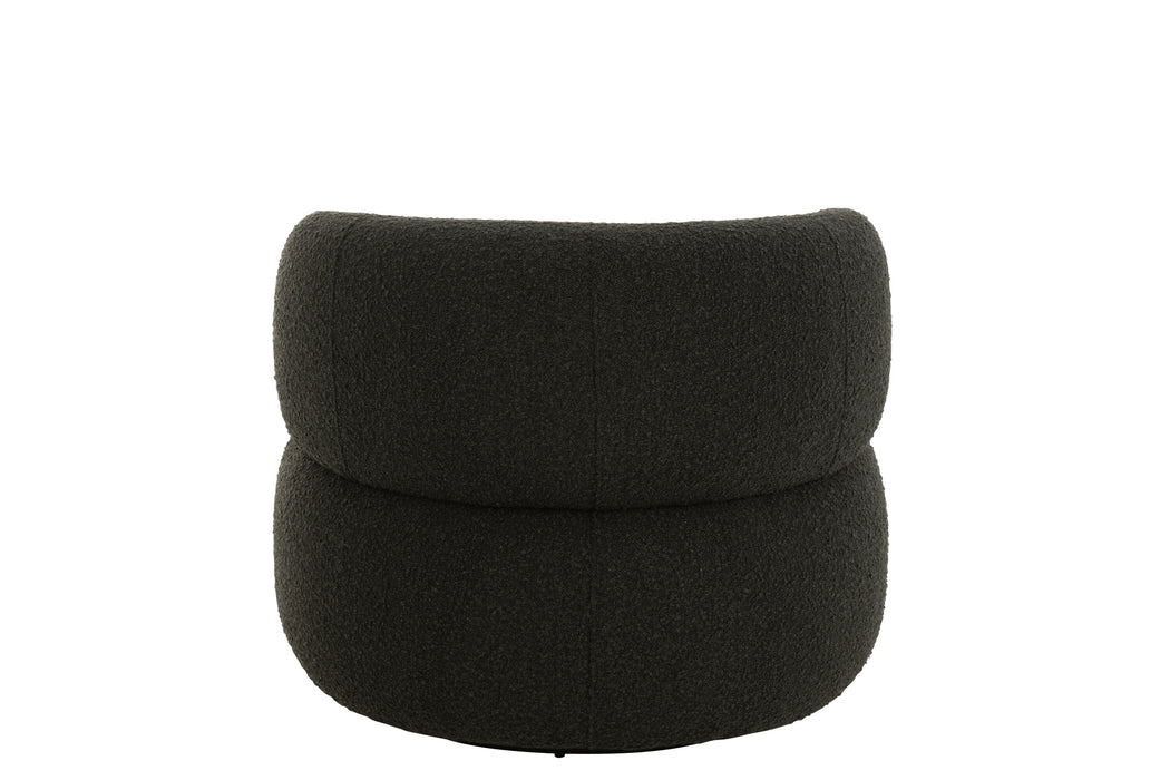 Fauteuil Zwart Schuim Rond 85 cm-Fauteuils-J-Line