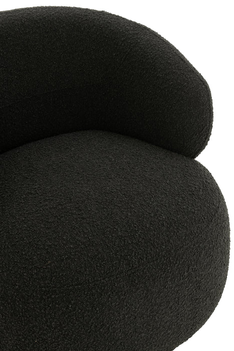 Fauteuil Zwart Schuim Rond 85 cm-Fauteuils-J-Line