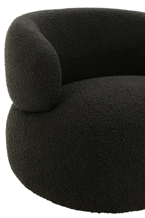 Fauteuil Zwart Schuim Rond 85 cm-Fauteuils-J-Line