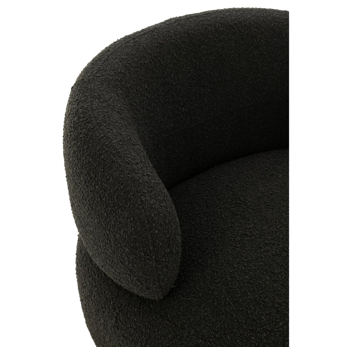 Fauteuil Zwart Schuim Rond 85 cm-Fauteuils-J-Line