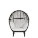 Fauteuil Zwart Staal Ovaal 110 cm 110x115x148 cm-Fauteuils-J-Line