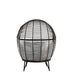 Fauteuil Zwart Staal Ovaal 110 cm 110x115x148 cm-Fauteuils-J-Line