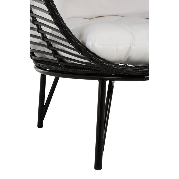 Fauteuil Zwart Staal Ovaal 110 cm 110x115x148 cm-Fauteuils-J-Line