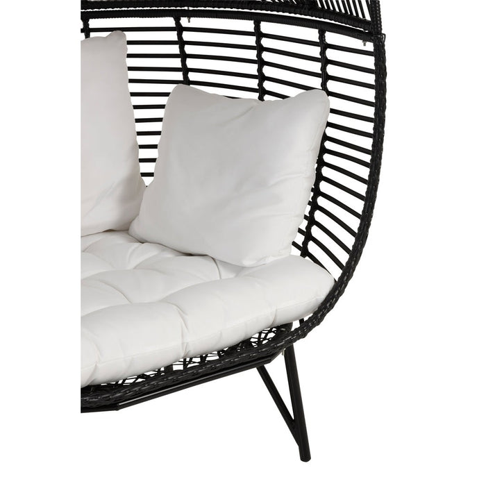 Fauteuil Zwart Staal Ovaal 110 cm 110x115x148 cm-Fauteuils-J-Line