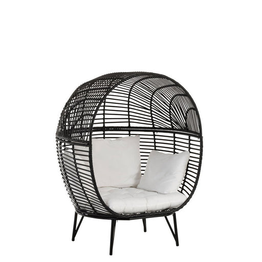 Fauteuil Zwart Staal Ovaal 110 cm 110x115x148 cm-Fauteuils-J-Line