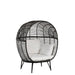 Fauteuil Zwart Staal Ovaal 110 cm 110x115x148 cm-Fauteuils-J-Line