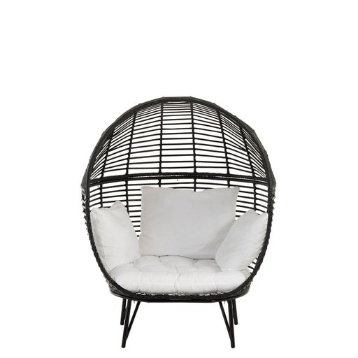 Fauteuil Zwart Staal Ovaal 110 cm-Fauteuils-J-Line