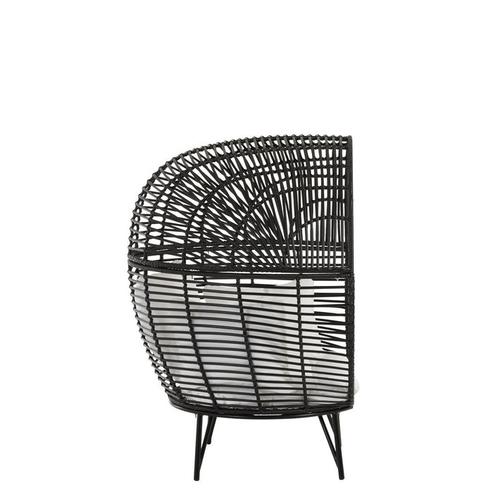 Fauteuil Zwart Staal Ovaal 110 cm-Fauteuils-J-Line
