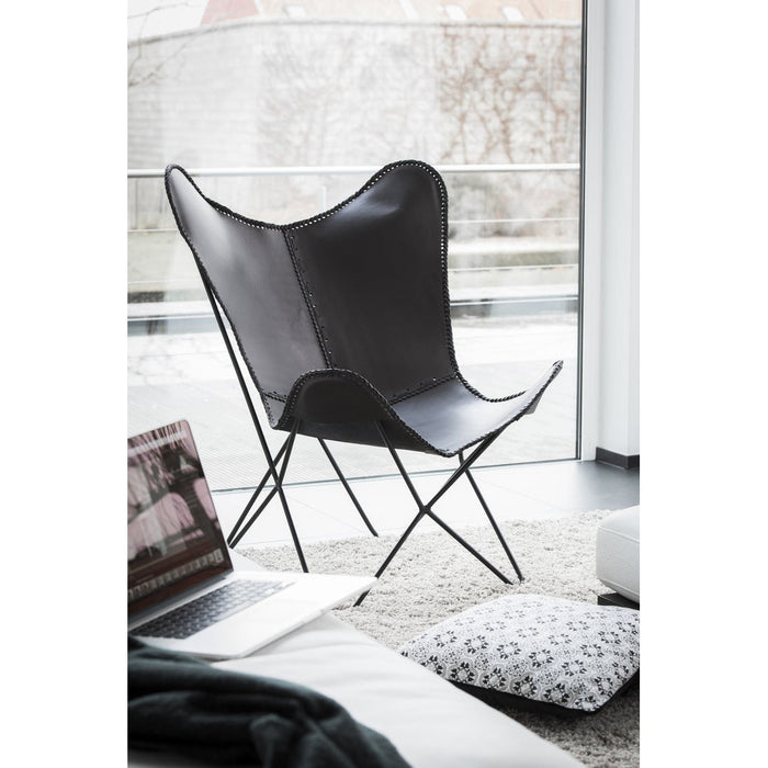 Fauteuil Zwart ijzer 65 cm 65x92x90 cm-Fauteuils-J-Line