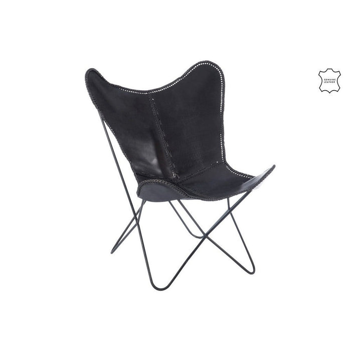 Fauteuil Zwart ijzer 65 cm 65x92x90 cm-Fauteuils-J-Line