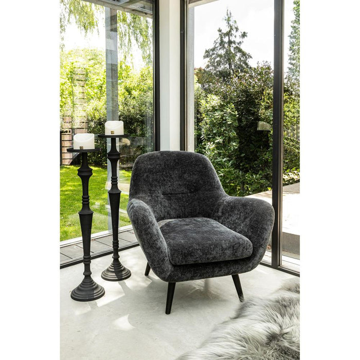 Fauteuils Donny Anthracite Fauteuil Zwart Wooden Legs-Fauteuils-PTMD