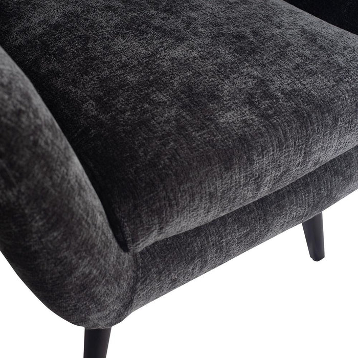 Fauteuils Donny Anthracite Fauteuil Zwart Wooden Legs-Fauteuils-PTMD
