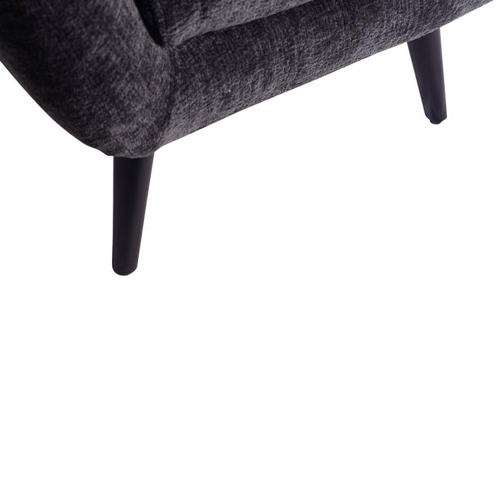 Fauteuils Donny Anthracite Fauteuil Zwart Wooden Legs-Fauteuils-PTMD