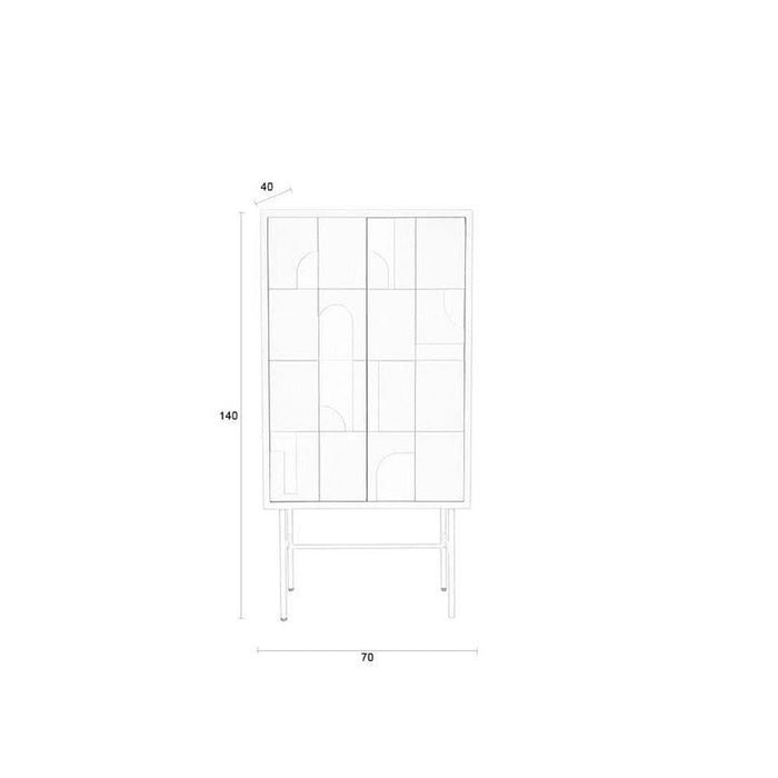 Funk Kast Hoog Beige-Bergkasten-Creating Home