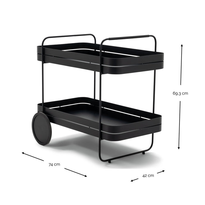 GIN & TROLLEY Serveerwagen - Zwart-Trolleys-Spinder