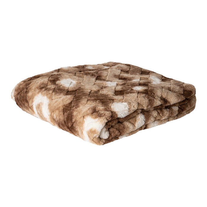 Geraldine Brown Artificial Fur Plaid Rectangle L 240x2x220-Plaid-PTMD
