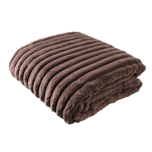 Hadi Brown Ribbed Fake Fur Plaid Large 240x2x220-Plaid-PTMD