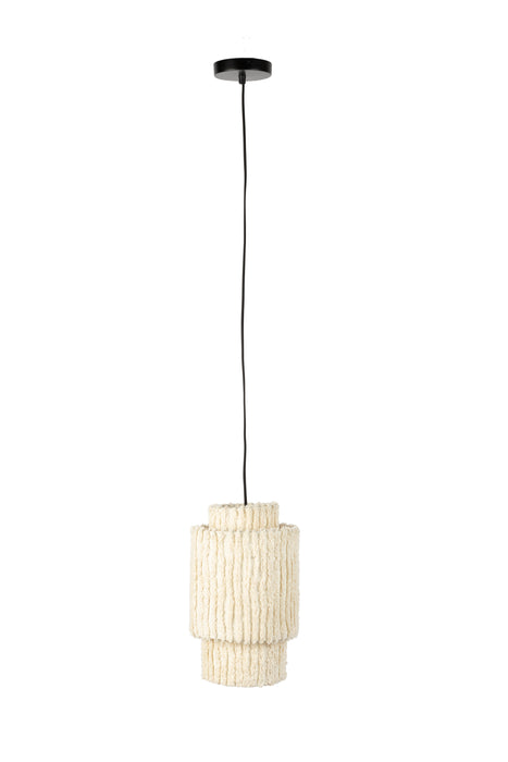 Hanglamp Arjun Tall Katoen Beige Ø20x38 cm E27-Tafellampen-Creating Home