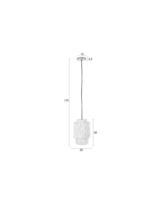 Hanglamp Arjun Tall Katoen Beige Ø20x38 cm E27-Tafellampen-Creating Home
