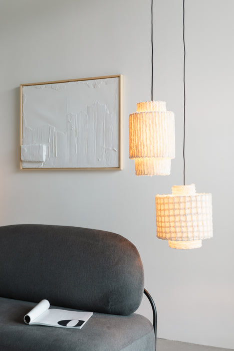 Hanglamp Arjun Wide Katoen Beige Ø25x30 cm E27-Tafellampen-Creating Home