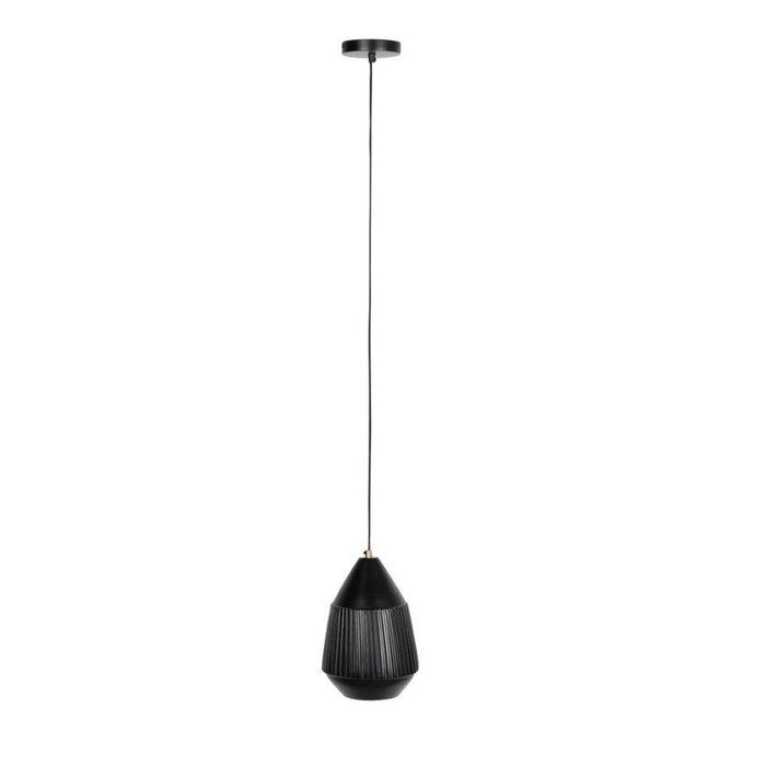 Hanglamp Aysa Tall Aluminum Zwart Ø20x200 cm E27-Tafellampen-Creating Home