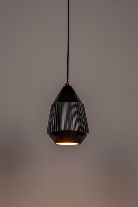 Hanglamp Aysa Tall Aluminum Zwart Ø20x200 cm E27-Tafellampen-Creating Home